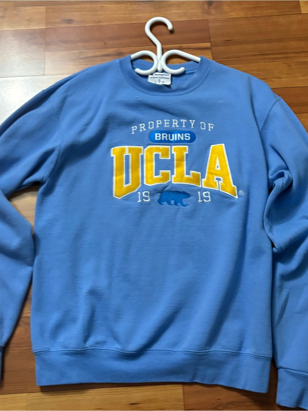Champion UCLA Light Blue Crewneck Sweatshirt with Yellow Lettering
